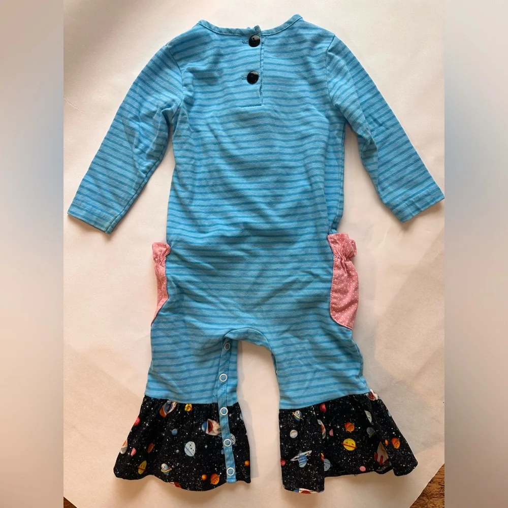 12M Ricrac & Ruffles Mystery Space Romper